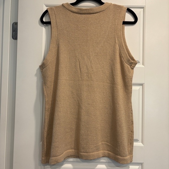 Tan Sleeveless Button-Up Top and Pants Set - Picture 5 of 5